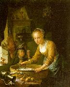 Gerrit Dou Girl Chopping Onions oil painting artist
